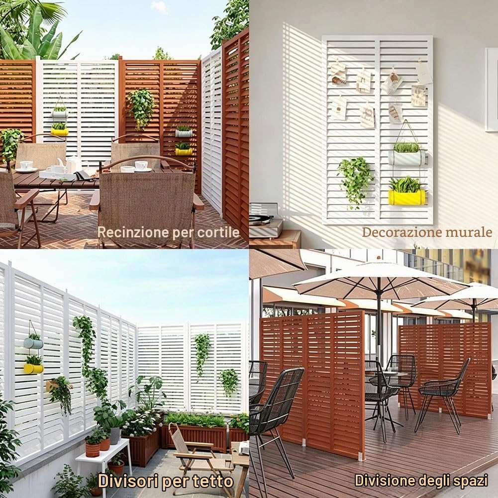 Zfmnoyev Pannello Divisorio per La Privacy da Esterno, Pannello Decorativo in Legno per Patio, Balcone O Giardino, Divisorio Resistente alle Intemperie per Pergolati O Aiuole(60x90cm)