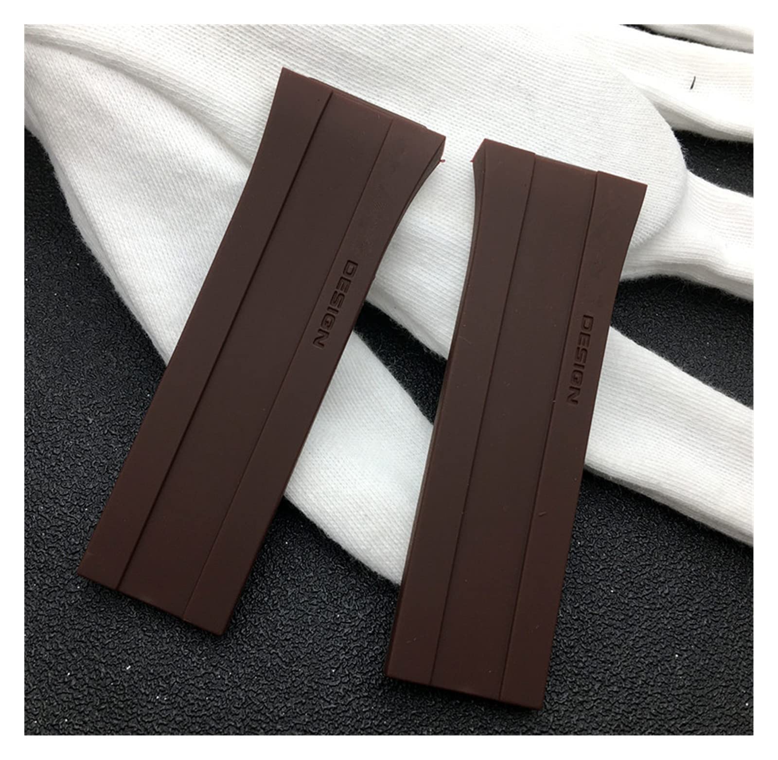 Schwarzblau Brown Natur Gummi -Uhrband -Outdoor -Sport -wasserdichte kompatibel mit Porsche Gurt Design P6780 Männer Watch Band kostenlose Werkzeuge