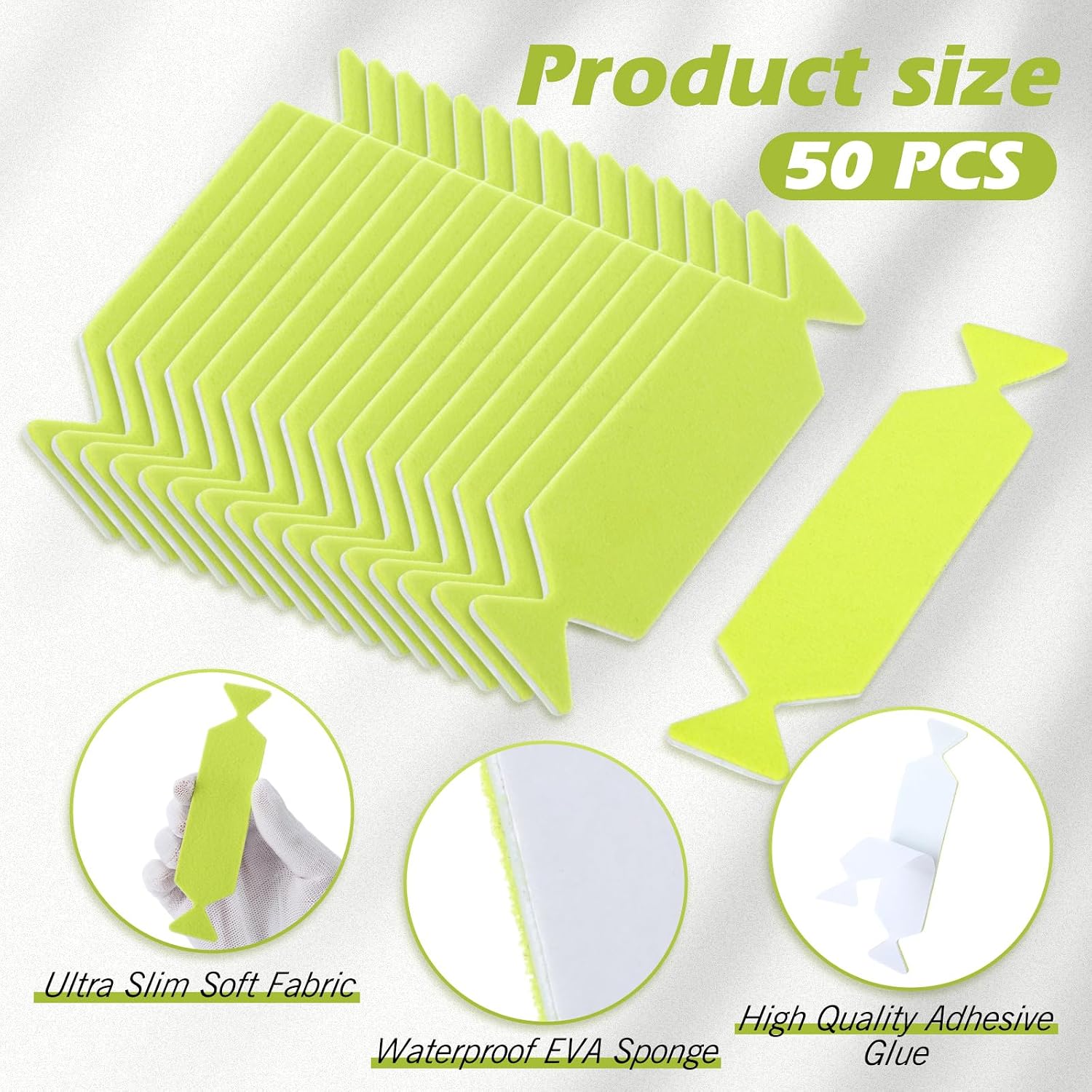 BBTO 50 Pcs Vinyl Squeegee Buffer Bulk Fit for 4 Inch Ppf Squeegee Felt Pre Cut Buffer Tape Self Adhesive Apply Wrap Film for Window Wet Dry Vinyl/ppf Application Tool EVA Layer Non Scratch Smooth