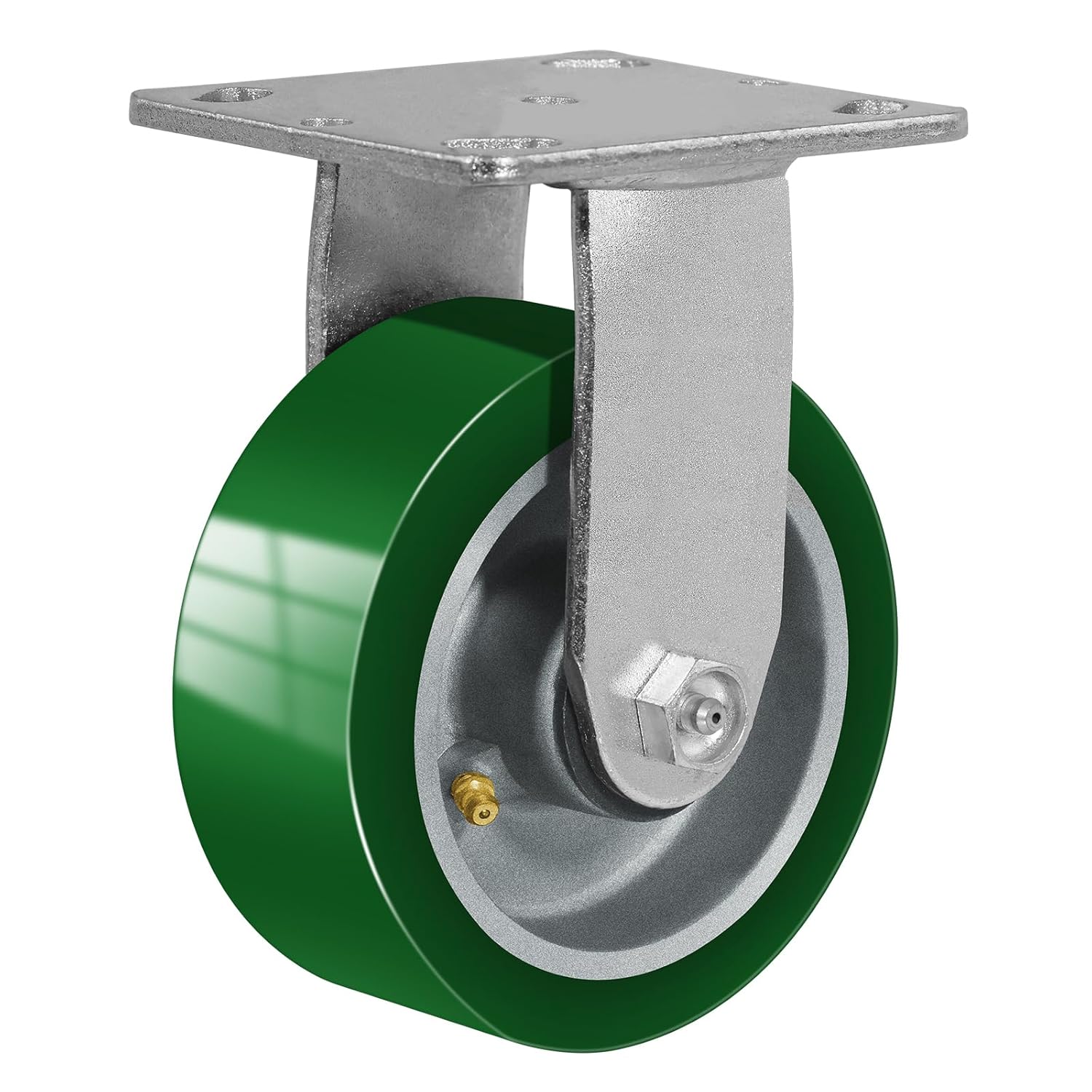 5x2 Industrial Casters- Heavy Duty Casters,Polyurethane on Aluminum Casters - Loading Capacity up to 1000LB.Use for Platform Truck,Workbench,Lift Tables(1 Rigid)