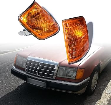 Left Right Amber Corner Light Turn Signal Cover Left Right Compatible with Mercedes E-Class W124 1985-1995 Driver Passenger Side
