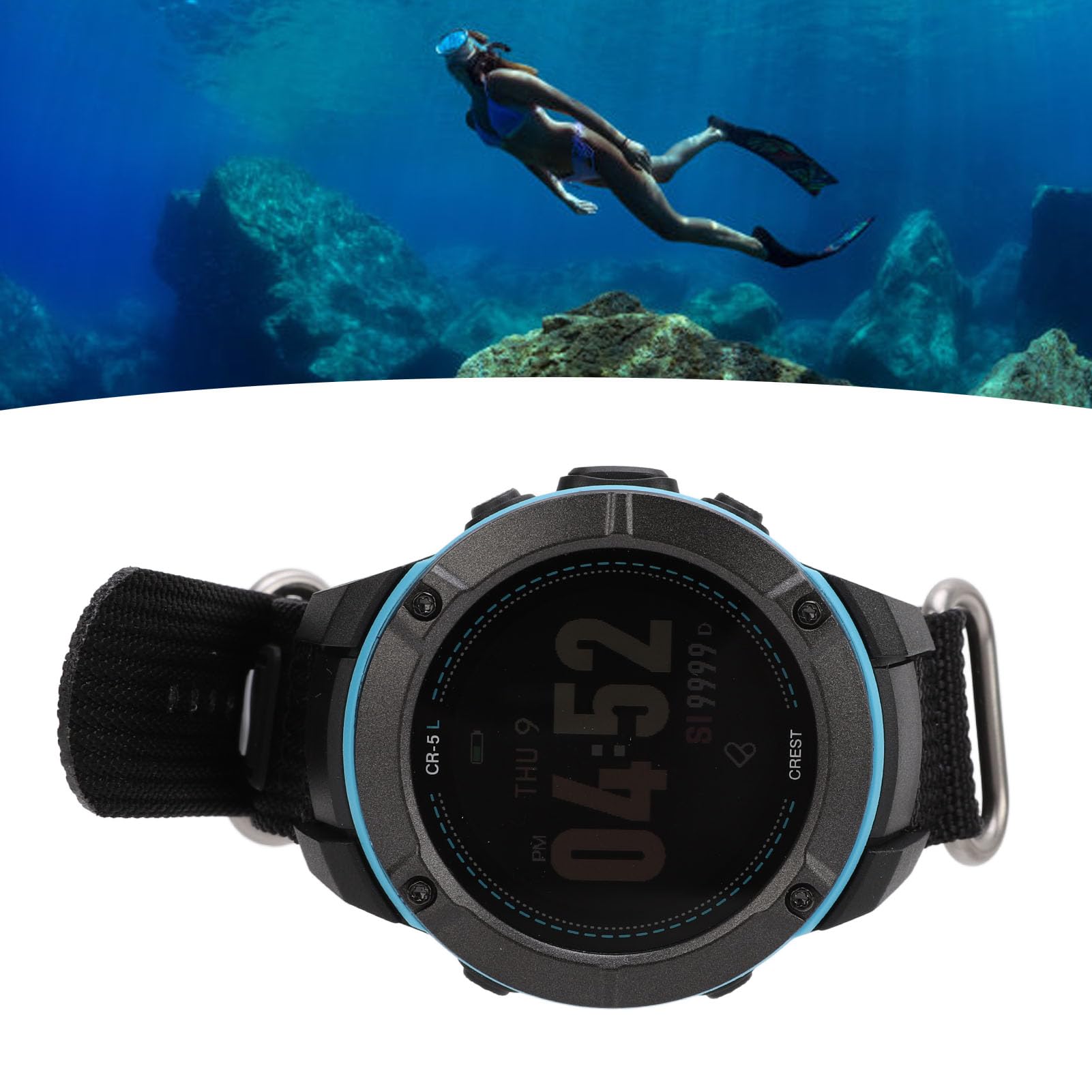 Drfeify Reloj de Computadora de Buceo, Computadora de Buceo con Montaje en Muñeca Computadora de Buceo Subacuático para bajo el Agua 100 M de Profundidad Negro