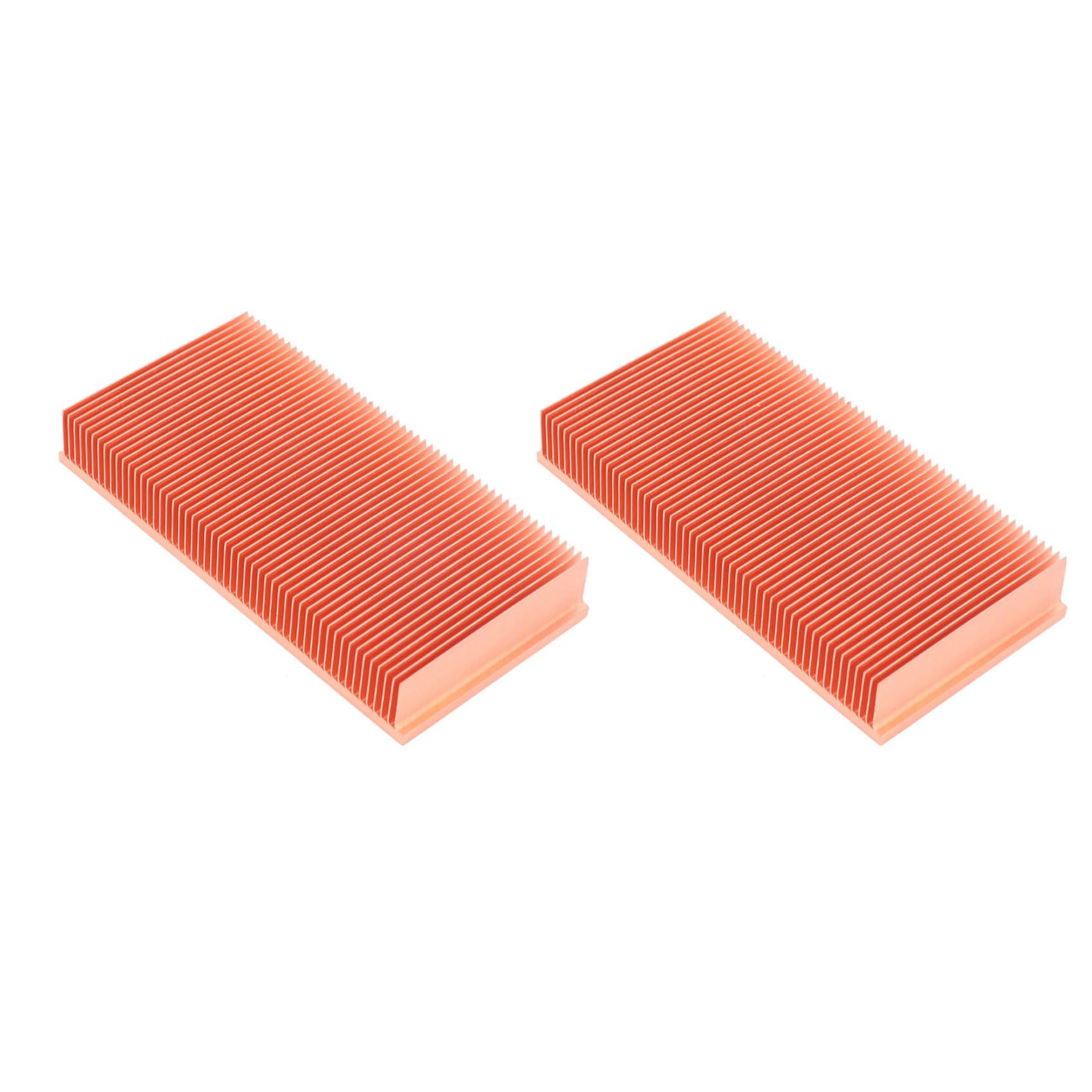 2X Disipador de de Cobre Puro 100X50X15mm Radiador de Disipador de de Aleta de Biselado para Chip de RAM Electrónico LED VGA Enfriador de Refrigeración