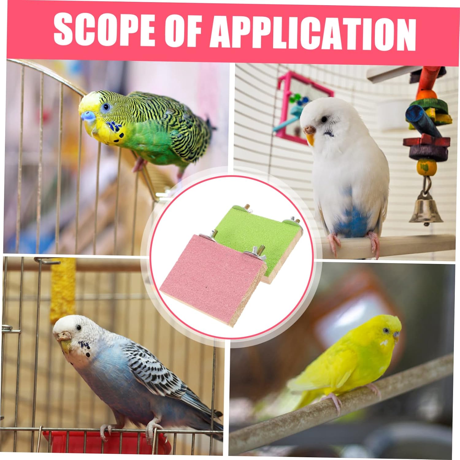 Abaodam 2Pcs Parrot Platforms Bird Cage Stand for Parakeets Enhances Balance Reduces Loneliness Bird Accessory Random Colors