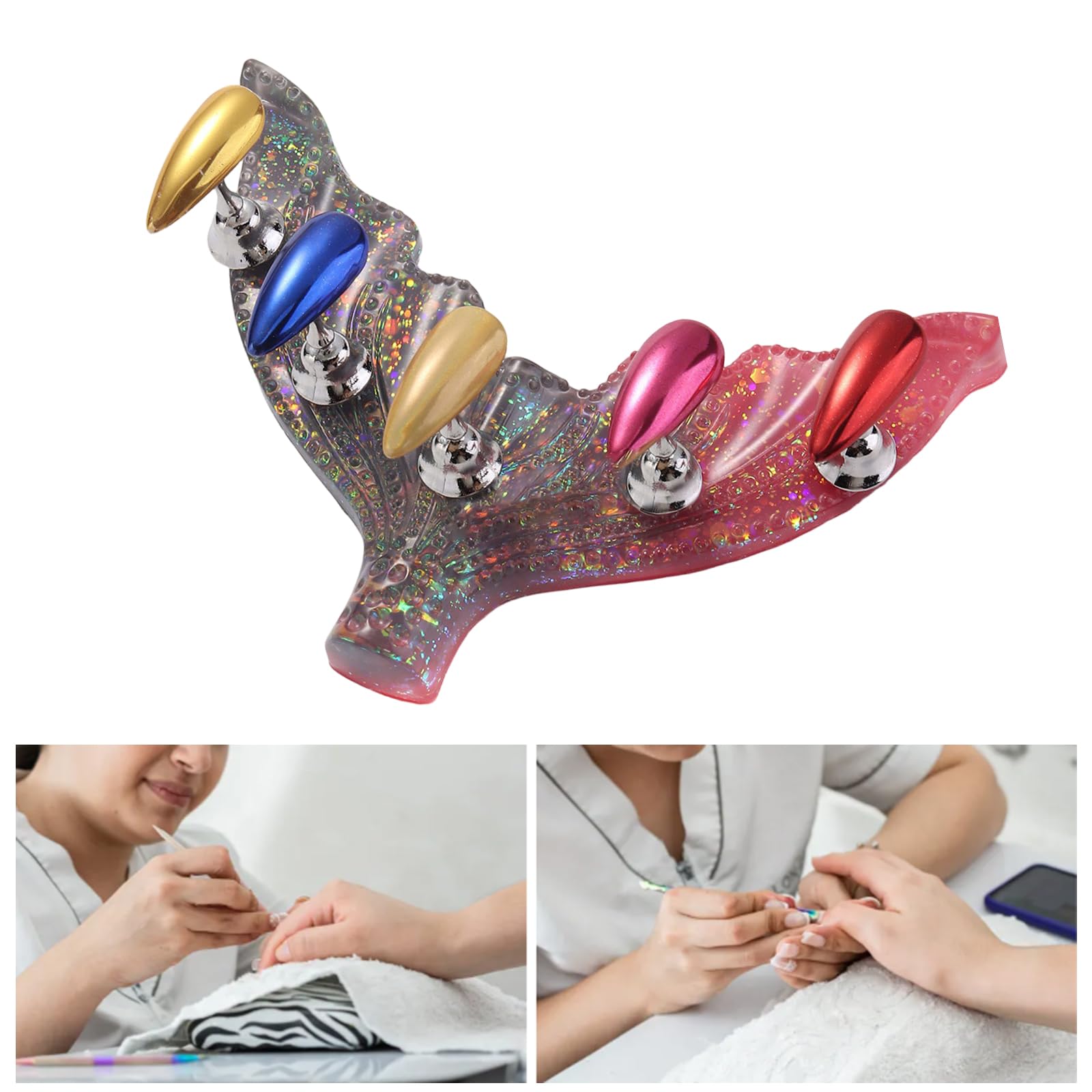 Ywmsfl Acrylic Nails Practice Stand Nails Tips Display Stand Trainning False Nails Tips Holder Nails Art Manicure Tool