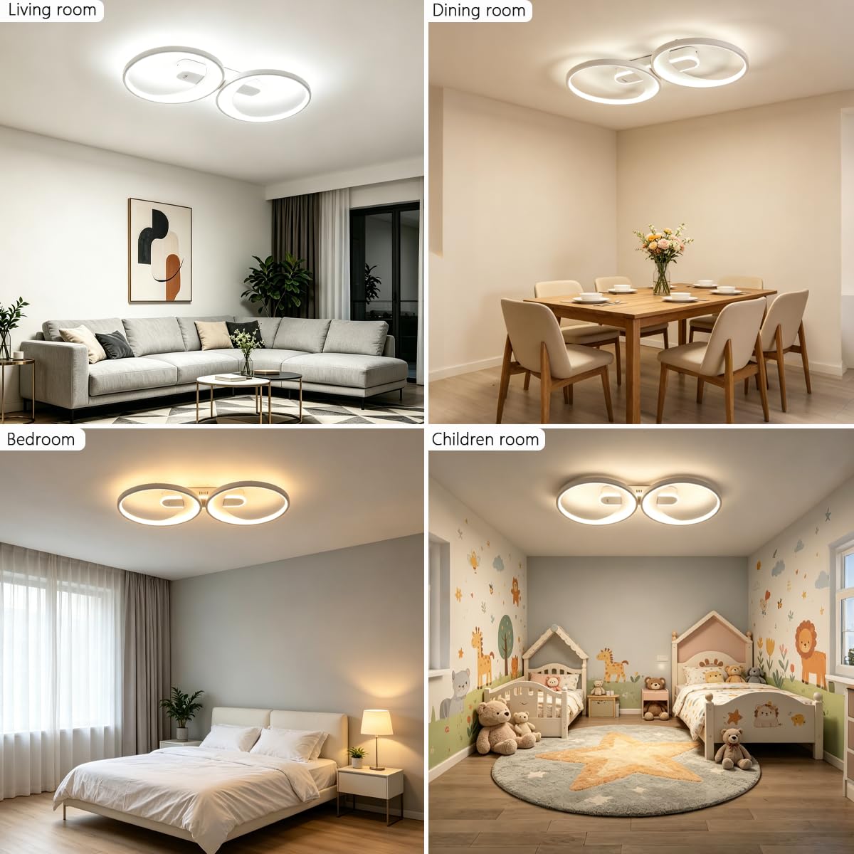 KZT Smart Plafoniera dimmerabile con telecomando lampada da soffitto con Matter compatibile Alexa e Google Assistant 42W LED moderna plafoniera, controllo vocale e applicazione, per soggiorno e camera