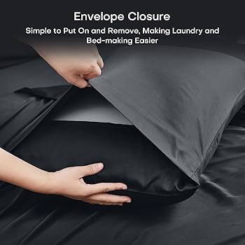 海外通販アウトレット　おしゃれな黒の枕カバー　２枚セット Amazon｜VIPfree 枕カバー 2枚セット 柔らかい 通気性 封筒付き