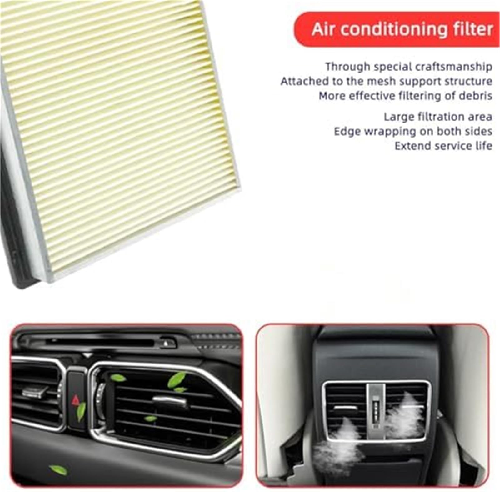 Filtr kabinowy z węglem aktywnym Filtr kabinowy z węglem aktywnym 1 szt. 2 Silnik Air Creator dla Infiniti Jx35 2013 Ca4309 25043775 2509216(BLACK 5pcs)