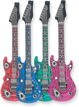 1 Inflatable Guitar, Assorted Colors
