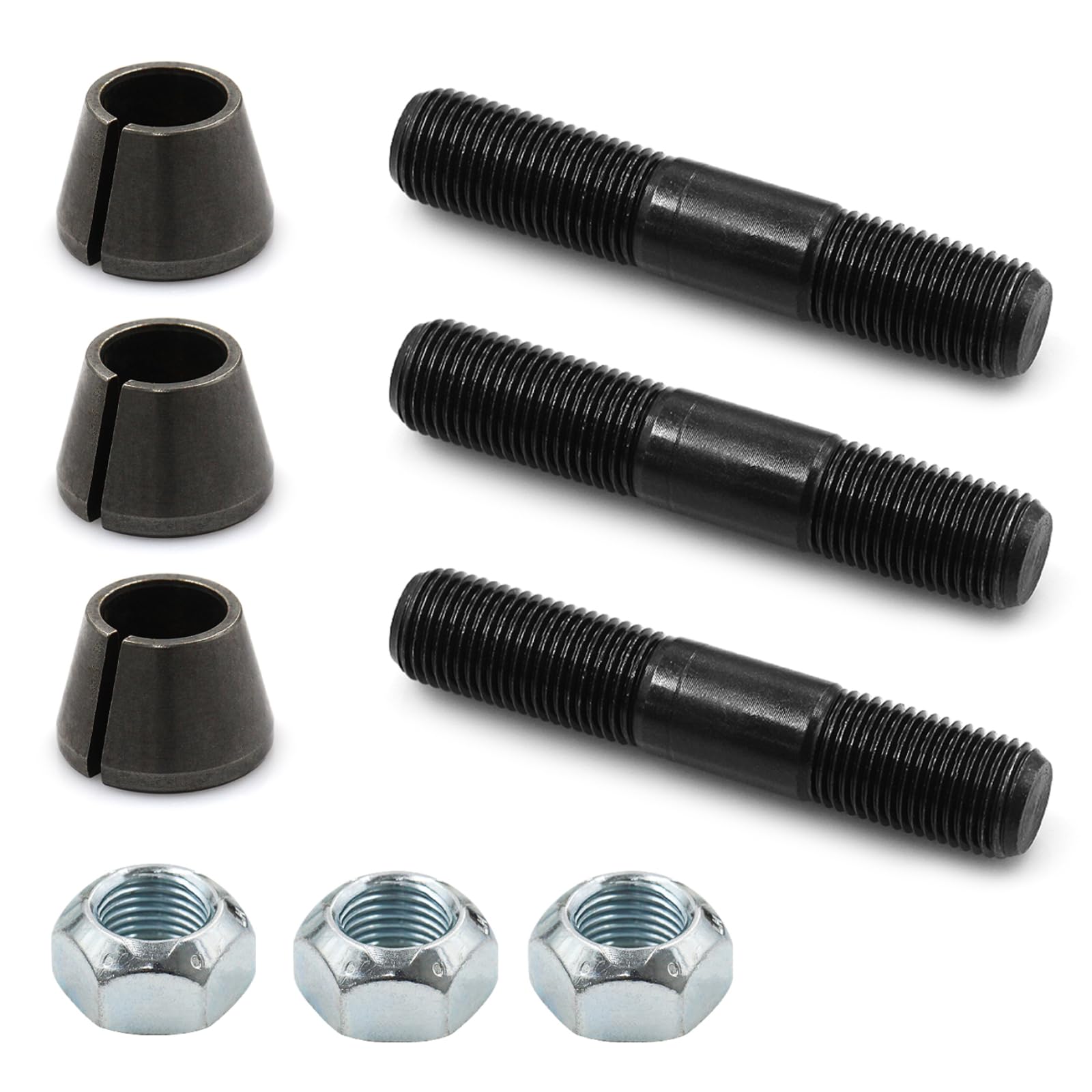 OE Style 3" Stud and Conical Washer and Nut Steering Arm Install Kit for Dana 44 Axle