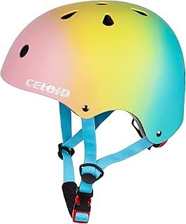 CELOID Kids Bike Helmet,Toddler Skateboard Helmets for Ages 2-3-5-8 Years Boys Girlsï¼ŒAdjustable Multi-Sport Bicycle Skateboarding Football Roller Skating Scooter Balance Bike Helmet,Pink Blue