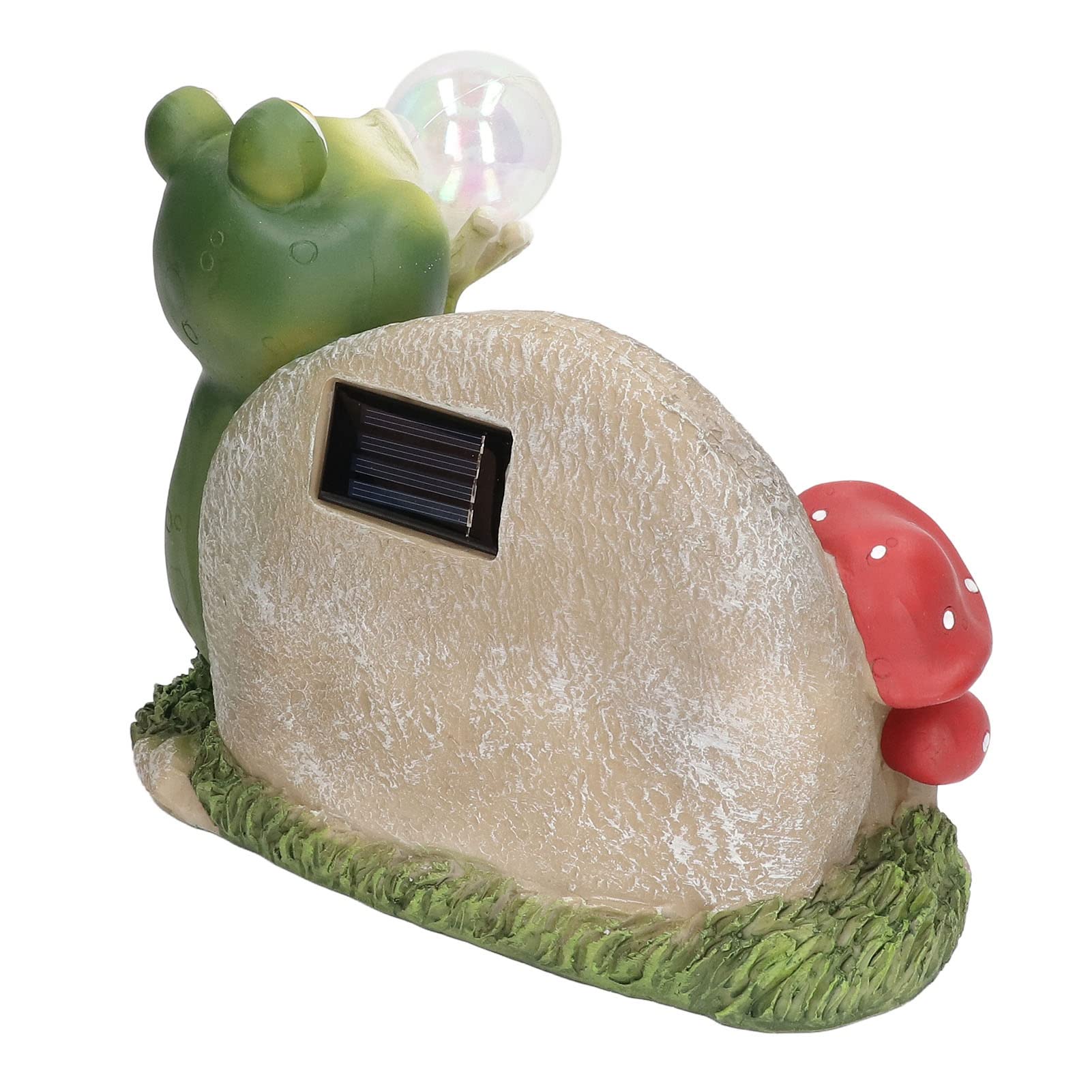 Pilipane Rana solare, luce solare da giardino, luce solare per esterni, simpatica rana che soffia bolle, luce bianca calda, luce a sfera di vetro solare per decorazione da giardino, materiale in