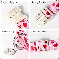 Vista 181 de DOGWONG Collar de perro de San Valentín, collar de perro con estampado de corazones para perros grandes, lindos collares de primavera, hembra