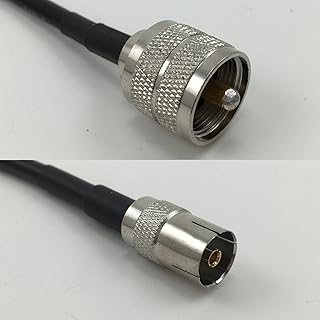 12 inch RG188 PL259 UHF Male to DVB TV Pal Female Pigtail Jumper RF coaxial cable 50ohm Quick USA Shipping
