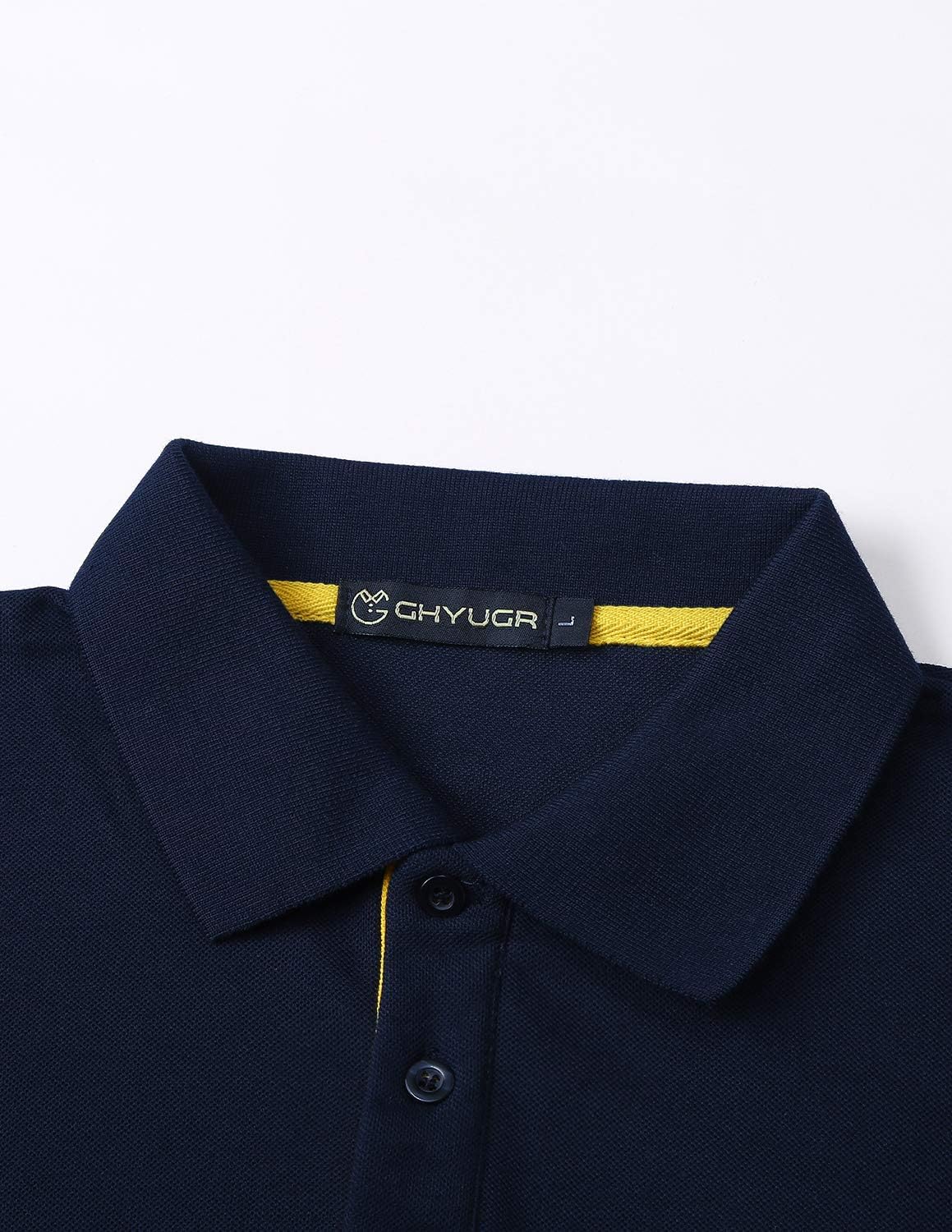 GHYUGR Men's Long Sleeve Polos Contrasting Colors Design Golf T-Shirt Casual Polo Shirts