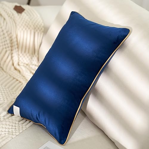 Miniatura 3 de Aeckself Juego de 2 fundas de almohada lumbar de terciopelo de lujo, modernas, decorativas, cómodas, suaves, sólidas, para sofá, dormitorio,