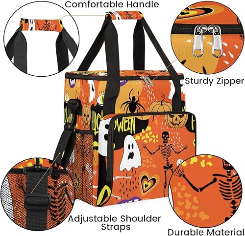 Miniatura 6 de Bolsa de café fantasma gótica de Halloween, bolsa de almacenamiento de viaje de calavera de Halloween, bolsa de almacenamiento compatible con Keurig