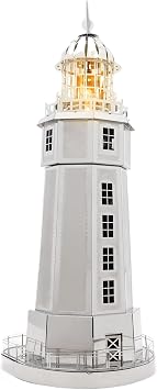 METAL-TIME 3D Architecture Metal Model Electrical Lighthouse DIY Construction Kit | Lighted Kit Assembly & Disassembly | Stainless Steel Improve Thinking 3D Puzzles Sailors Companion
