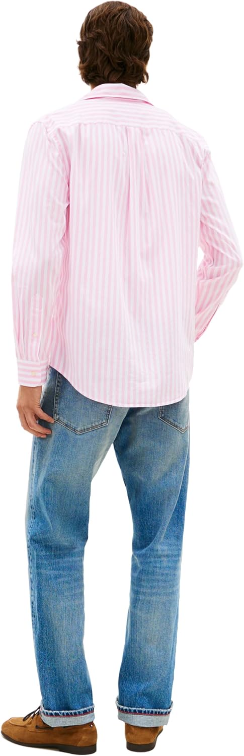 Tommy Hilfiger Mens Long Sleeve Poplin Shirts in Regular Fit, Men's Button Down Shirts, Also Available in Big and Tall