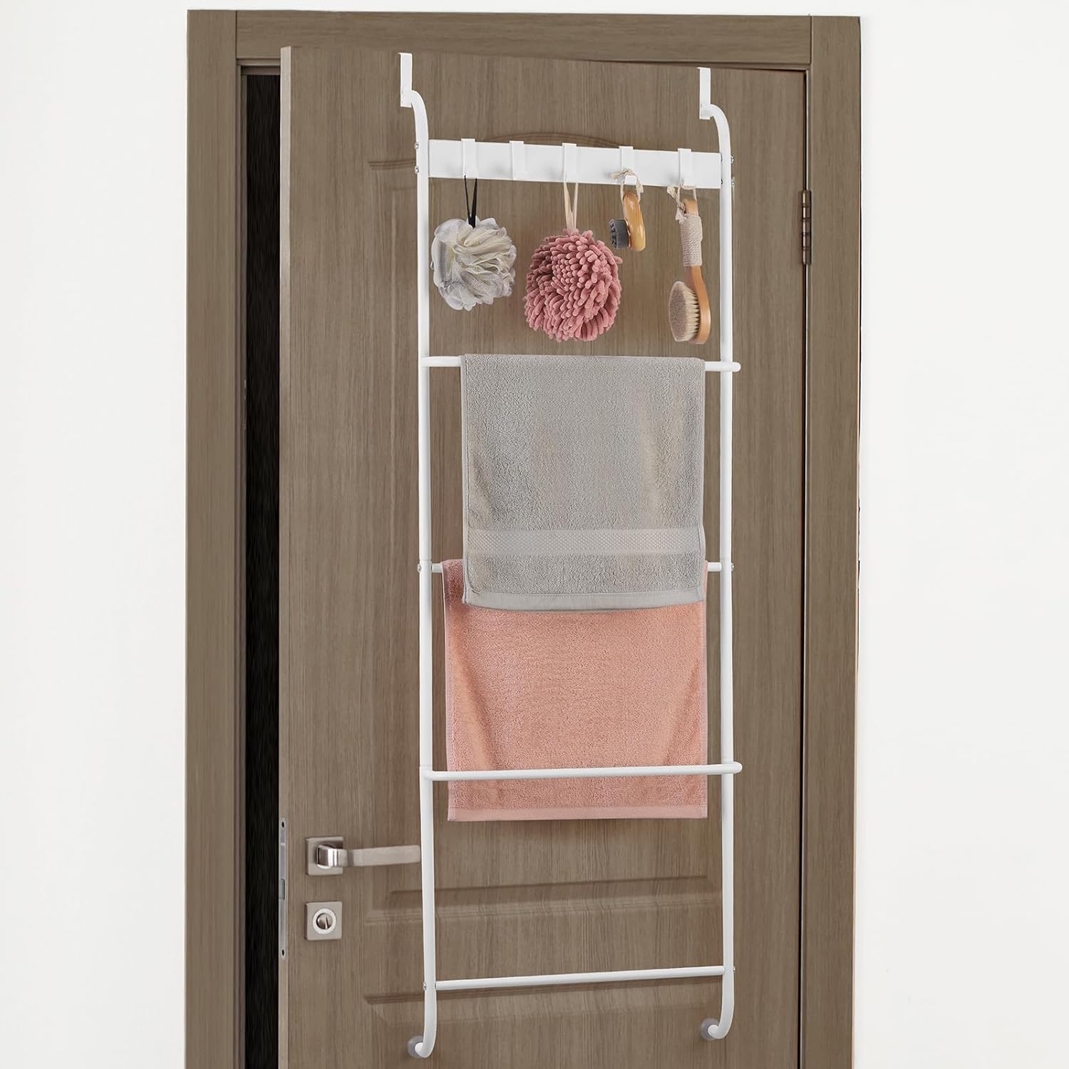 Over The Door Towel Rack 5 Tier Over The Door Towel Bar for Bathroom Towel Holder Over Door ...