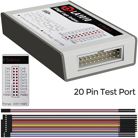 LA1010 USB Logic Analyzer 16 Input Channels 100MHz with the English PC Software Handheld Instrument,Support Windows (32bit/64bit),Mac OS,Linux