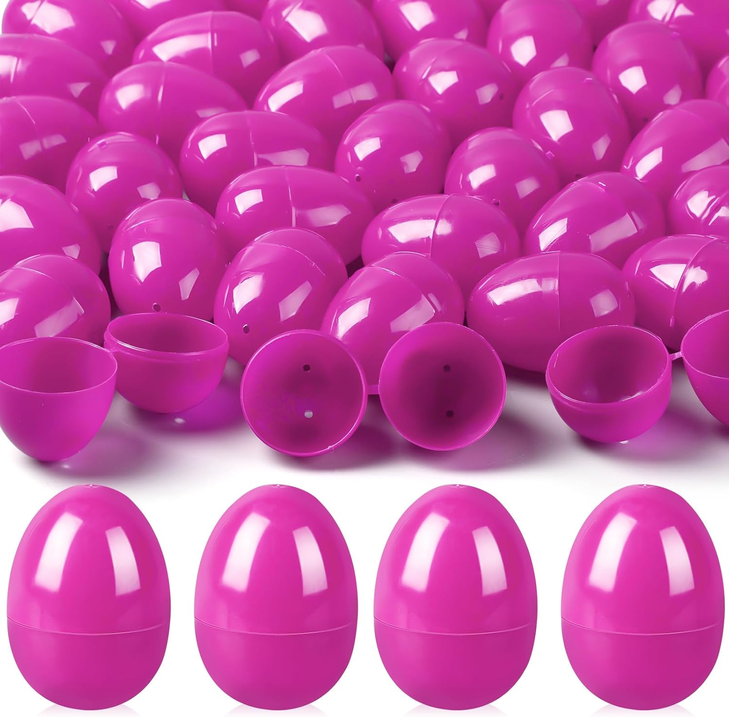 100 Pcs Easter Eggs Plastic Fillable Easter Eggs Bulk Empty Blank for Easter Basket Stuffers Fillers Easter Theme Party Favor Easter Hunt Stuffers Classroom Prize (Black)