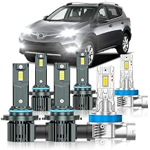 Compatible with Toyota RAV4 2013-2015 Fog Bulbs, High&Low Beam Fog Light Bulbs Combo, 800% Super Bright 6000K Cool White, Plug and Play, Pack of 6