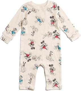 Disney Mickey Mouse Pluto Donald Duck Baby Snap Sleep N' Play Coverall Newborn to Infant