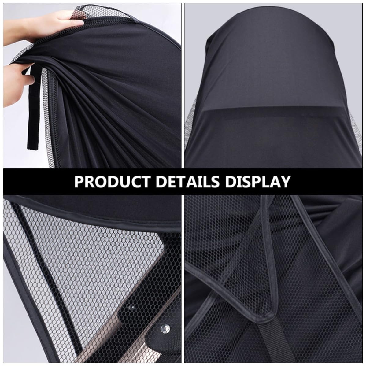 Unomor Stroller Sunshade Lightweight Sun Protection Parasol with Elastic Mesh Cloth and Steel Frame, Easy to Install Sunshade Cover for Outdoors Use