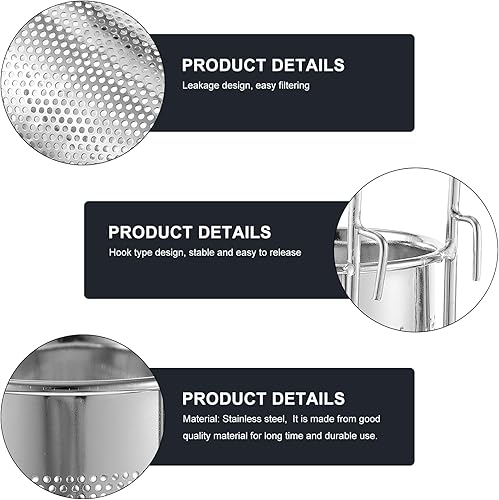 Miniatura 3 de ZzzaNa Colador de té, colador de olla caliente, cesta de pasta, clip en la olla, cuchara colador de espagueti, malla de acero inoxidable, colador de