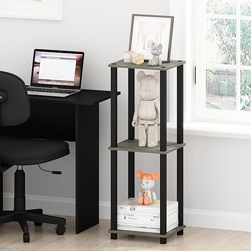 Miniatura 2 de Furinno Simplistic - Mesa auxiliar, paquete de 2 unidades, roble francésnegro