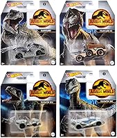 Vista 1 de Hot Wheels Jurassic World - Juego de 4 vehículos fundidos a presión de GRM80-956A