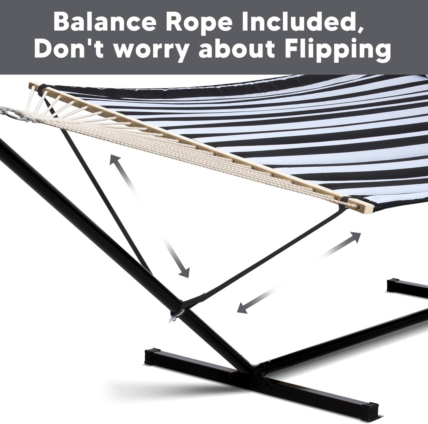 SUNCREAT Double Outdoor Hammock with Stand Included, 475 lbs Capacity, Carrying Bag Hammock and Stand Storage Bag