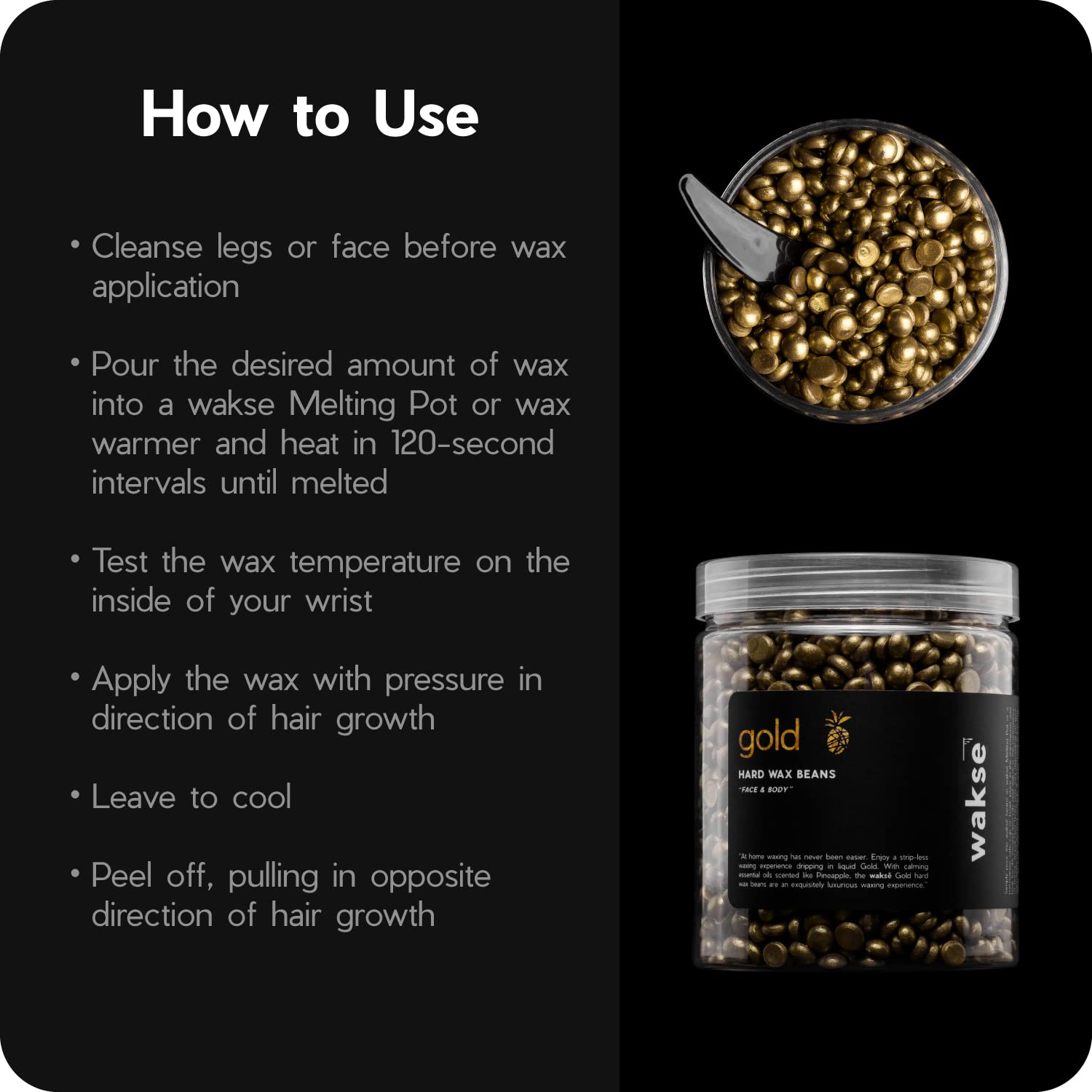 wakse Mini Gold Hard Wax Beans (4.8 Oz)
