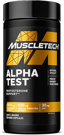 MuscleTech Alpha Test, Testosterone Booster, Capsules, 60ct : Amazon ...