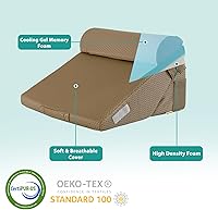Vista 5 de Bedluxe 3Pcs Orthopedic Bed Wedge Pillow Set, Foam Wedge Pillow Post Surgery for Back, Leg and Knee Support, Adjustable 9&12 Inch Folding Triangle