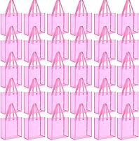 Vista 10 de Paterr 30 piezas de bolsa de mano transparente aprobada para estadio a granel 10 x 10 x 4 pulgadas, bolsas de regalo de plástico con asa para Blanco