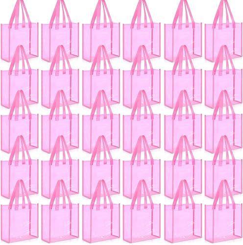 Miniatura 10 de Paterr 30 piezas de bolsa de mano transparente aprobada para estadio a granel 10 x 10 x 4 pulgadas, bolsas de regalo de plástico con asa para Blanco