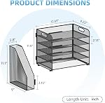 SUPEASY 5-Tier Desk Organizer with File Holder, Desk Organizers and Accessories, Paper Organizer for Desk, Mesh Desktop File Organizer, Workspace Organizers for Office School Home, Black