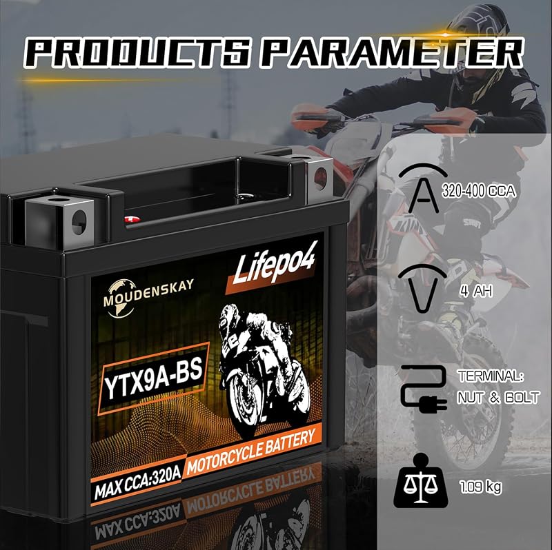 MOUDENSKAY 12V Lítium Motorkerékpár Akkumulátor BMS-sel YTX12-BS 5Ah