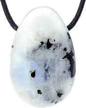Lebensquelle Plus Rainbow Moonstone Pendant | Rock Stone Pendant with Leather Strap | Gemstone Pendant, Gemstones, Labradorite