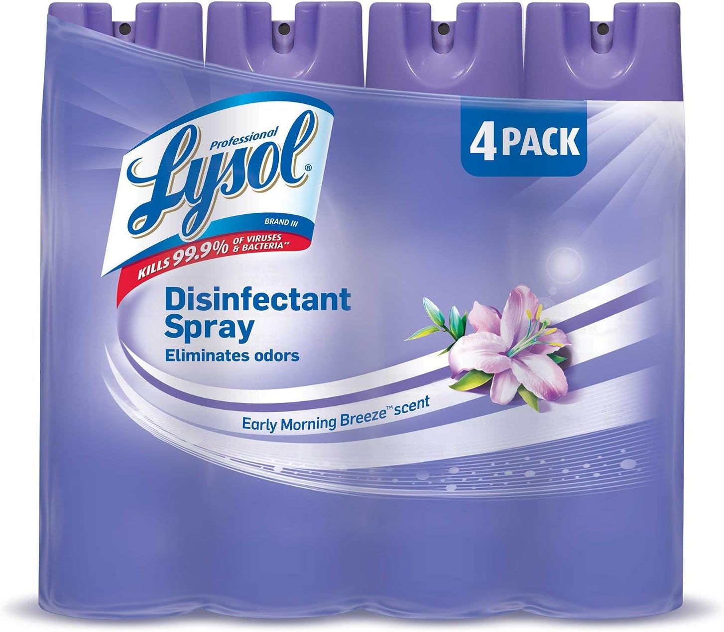 An Item of Lysol Disinfectant Spray 4pk- Early Morning Breeze - Pack of 1 - Bulk Disc