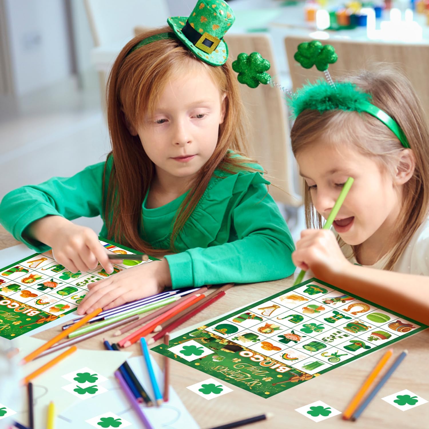 JGCWorker St. Patrick's Day Bingo Game - Fun Party Supplies for Kids Adults, 24 Players, Festive Irish Themed Craft Cards for School Classroom, Family Activities, and St. Patty's Party Favors image 5
