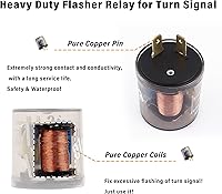 Vista 3 de 2 piezas de relé de señal de giro resistente de 12 V, relé automotriz de dos puntas redondas para corregir el parpadeo de la bombilla halógena