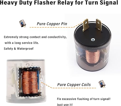 Miniatura 3 de Relé intermitente LED de 4 piezas, relé de señal de giro LED eléctrico de 12 V y 2 pines, relé intermitente redondo de dos puntas para fijación de