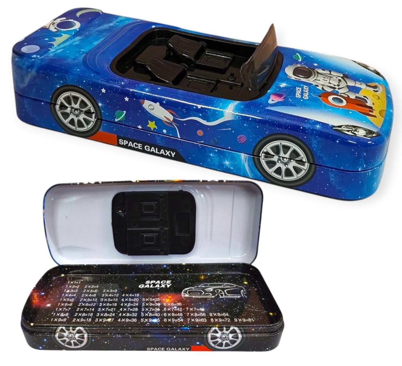 Stationery Pencil Box for Boys & Kids (1 pcs) Car Shape Pencil Box Kids, Metal Stationery Case, Birthday Return Gifts, Stationery Organizer for Boys & Girls