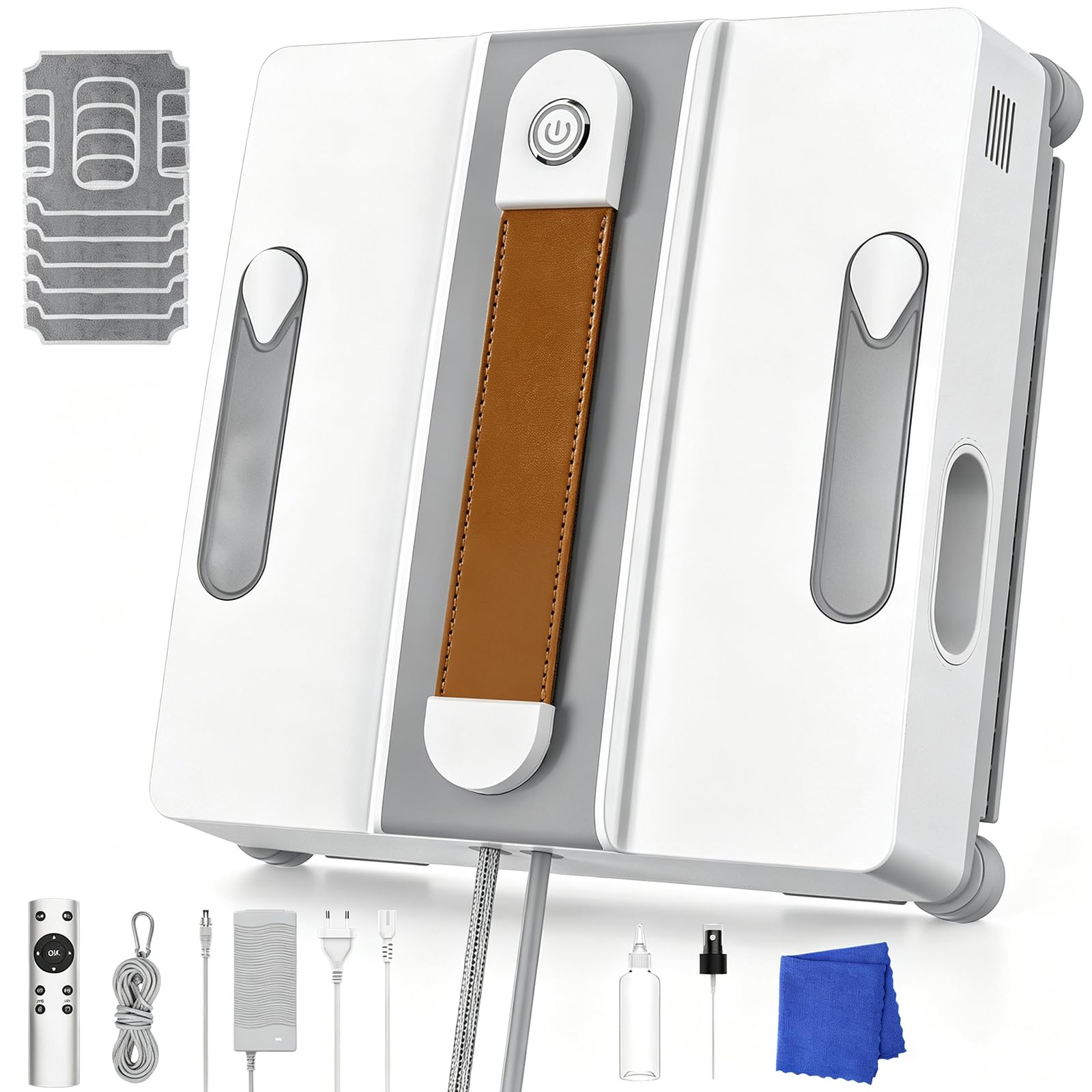 Fensterputzroboter 7000 Pa, Fensterroboter mit 4 Sprühdüsen, Weiß