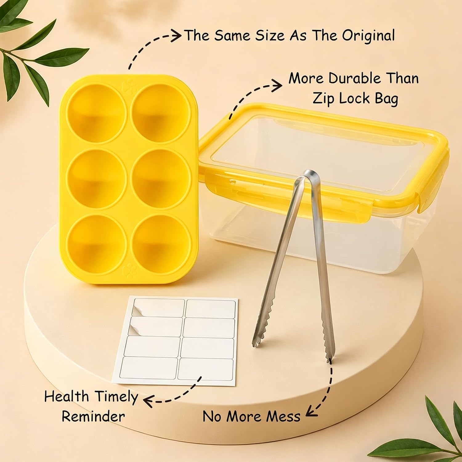 BABORUI Popsicles Molds Kit for Woof Pupsicle Large 25-75lbs, 12 Cavities Silicone Dog Treat Molds with Container Tong for Making Frozen Refill Pops Treats (L) image 4