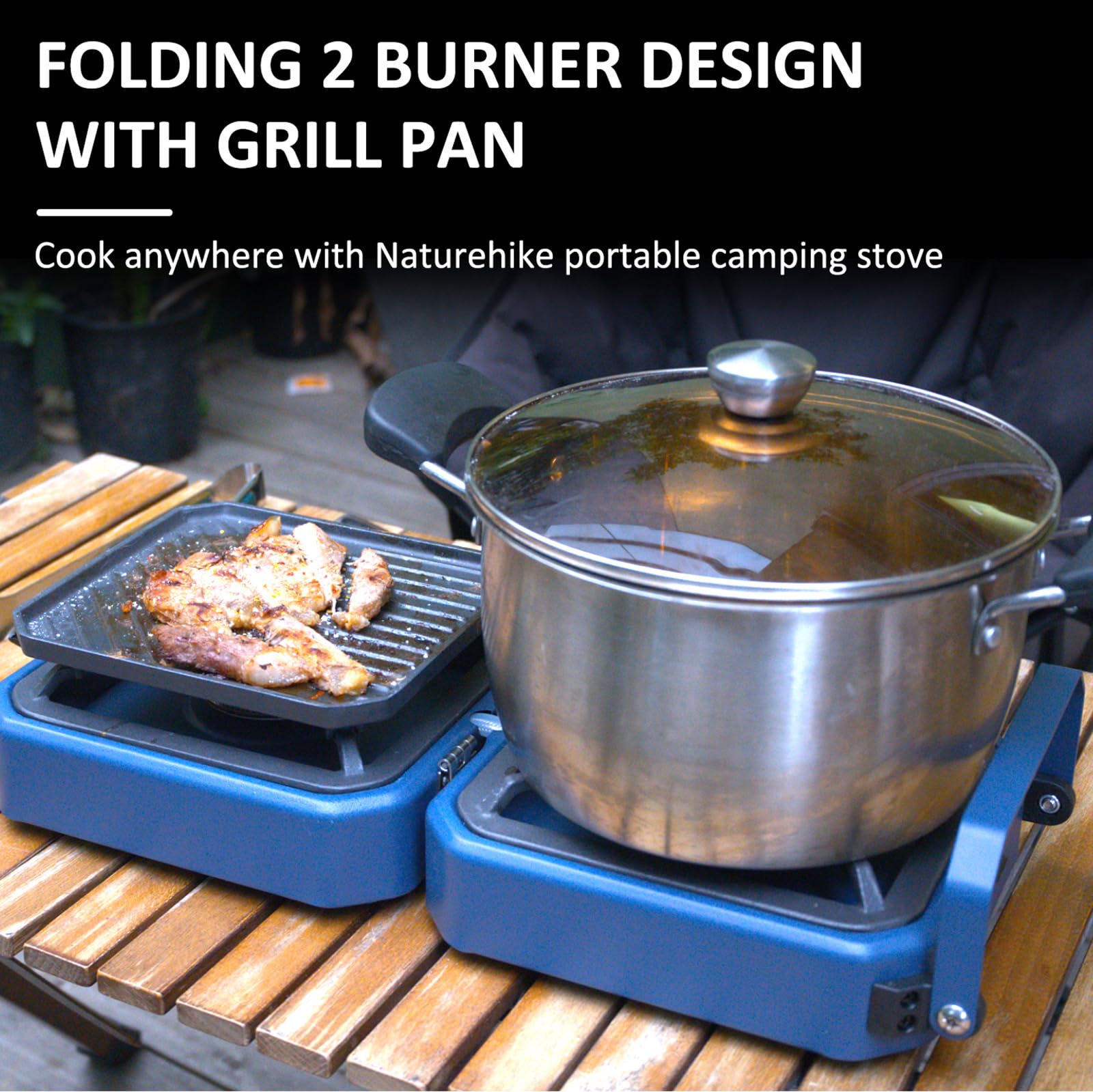 Réchaud De Camping Au Propane à 2 Brûleurs, Réchaud De Camping