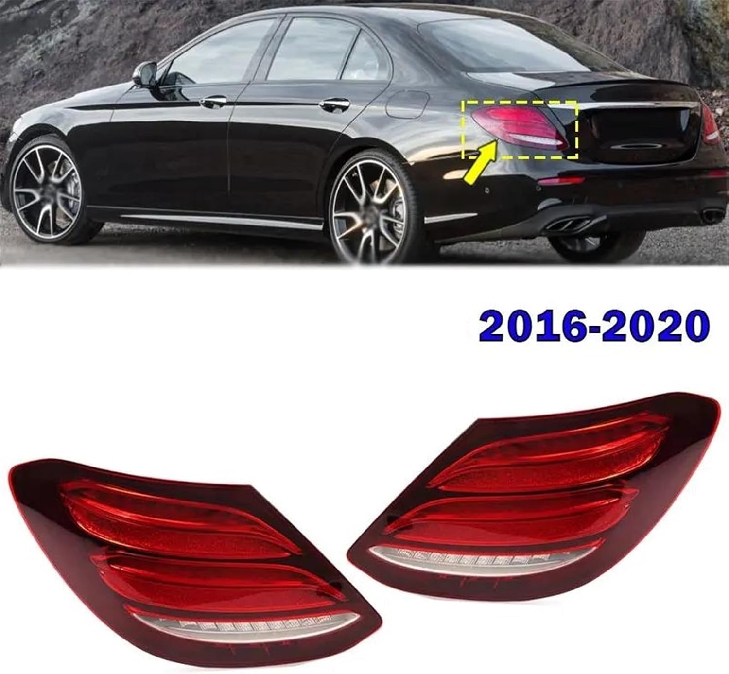 Car Rear Lights Upgrade Car Accessories for Benz E-Class W213 E200 E300 2016-2020 Rear Tail Light Siganl Lamp Taillight Assembly 2139067700(Right)